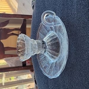 Vintage taper candle holder with finger loop to carry